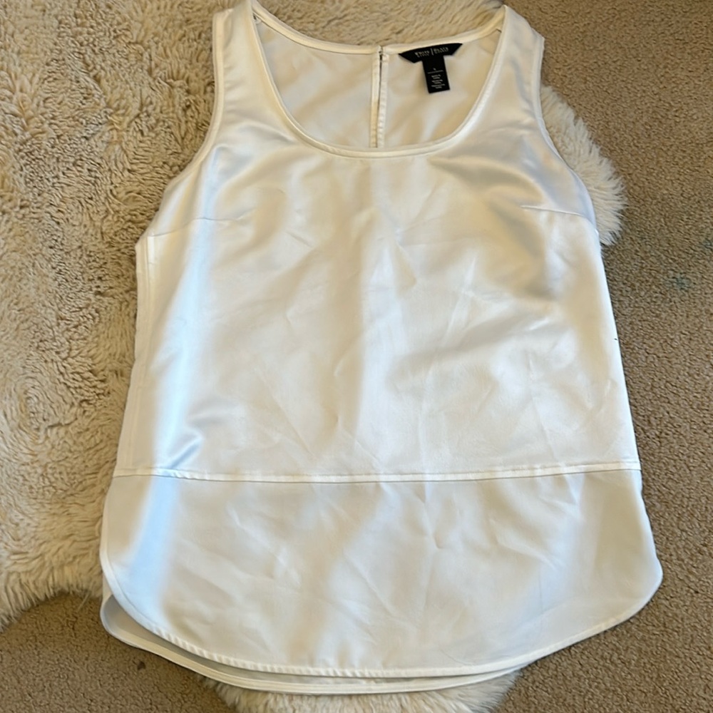 White House Black Market Formal White Sleeveless Shirt
